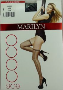 Marilyn COCO 909 R1/2 pończochy samonośne nero wzór